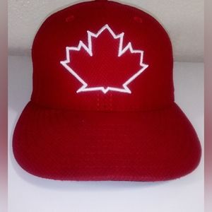 Toronto Blue Jays New Era Fitted Size 7  Vintage 59fifty MLB Maple Leaf Red Hat